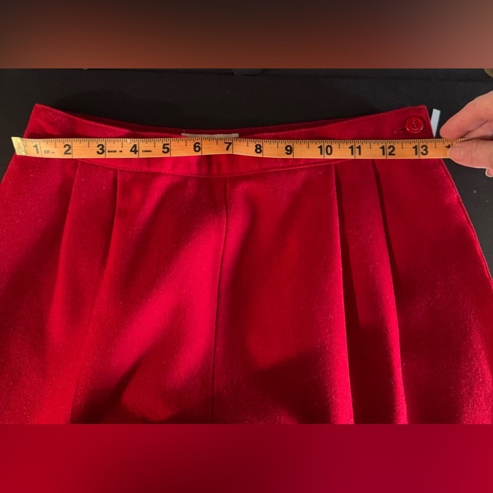 Vintage Red wool high waist classic preppy trousers pants fully lined side zip 6 - Picture 11 of 11